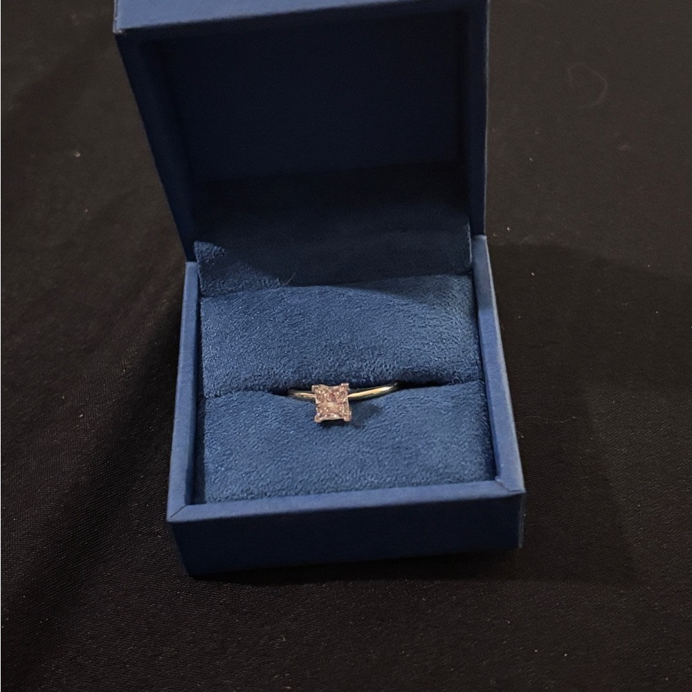 Classic Princess Lab Created Diamond Solitaire 14kt Yellow Gold Size 6.5